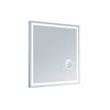 Innoci-Usa Eros 40 in. W x 40 in. H Square LED Mirror with Cosmetic Mirror and Clock L63434040-1